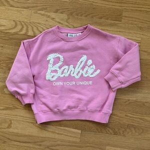 Zara Pink Sequin Barbie Kids Sweatshirt